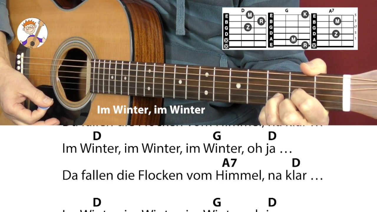 Im Winter, im Winter - Stephen Janetzko, Winterlied mit Akkorden & Text für Gitarre