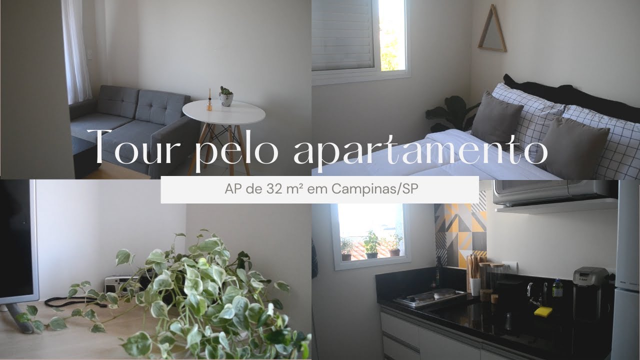 tour pelo meu apartamento/kitnet em campinas | 32 m²