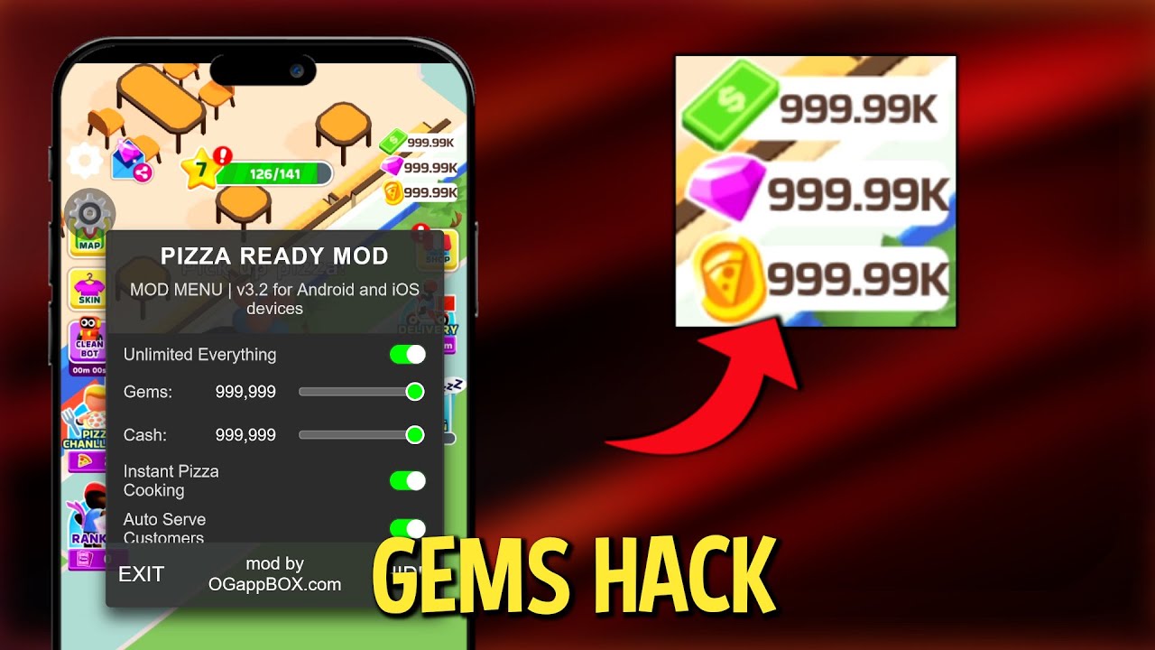 How to Use Pizza Ready Hack Mod for Free Gems and Cash | iOS & Android Tutorial 2025