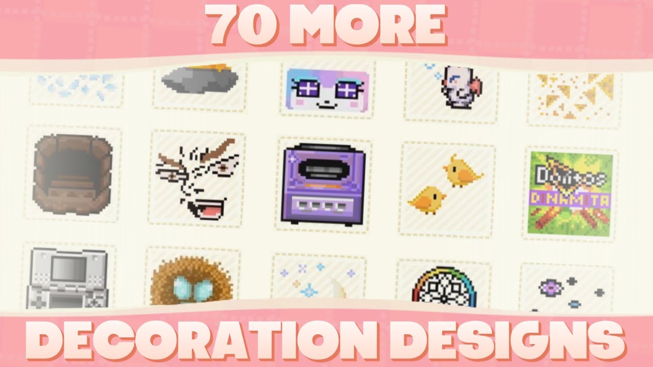 70 More Custom Decoration Designs For Animal Crossing New Horizons!