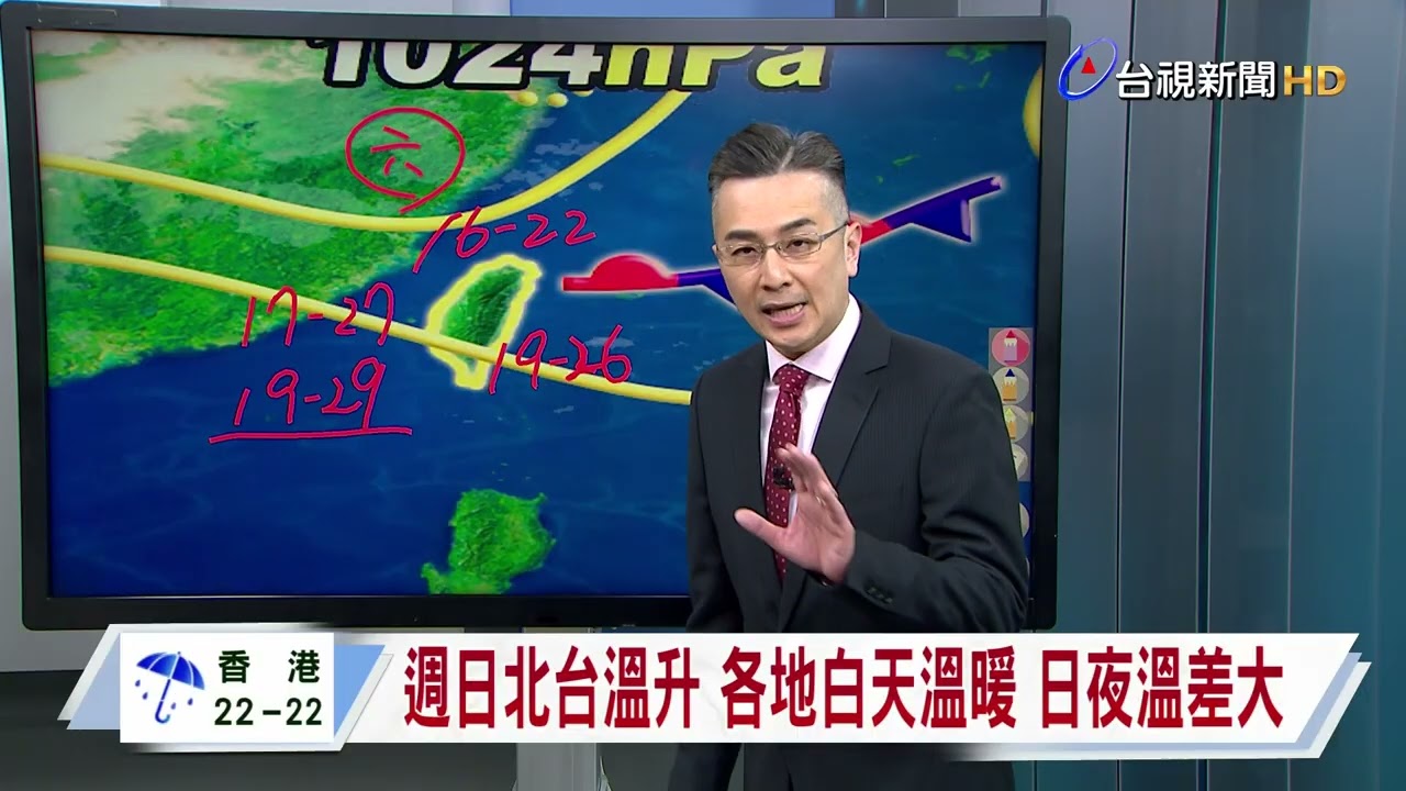 【0320台視晚間氣象】明基隆.東部局部有雨 今晚明晨局部雨大