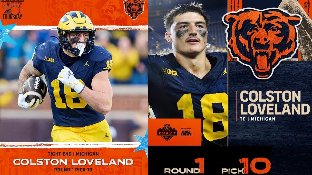 2025 NFL DRAFT RD 1 PK 10 COLSTON LOVELAND TO THE CHICAGO BEARS