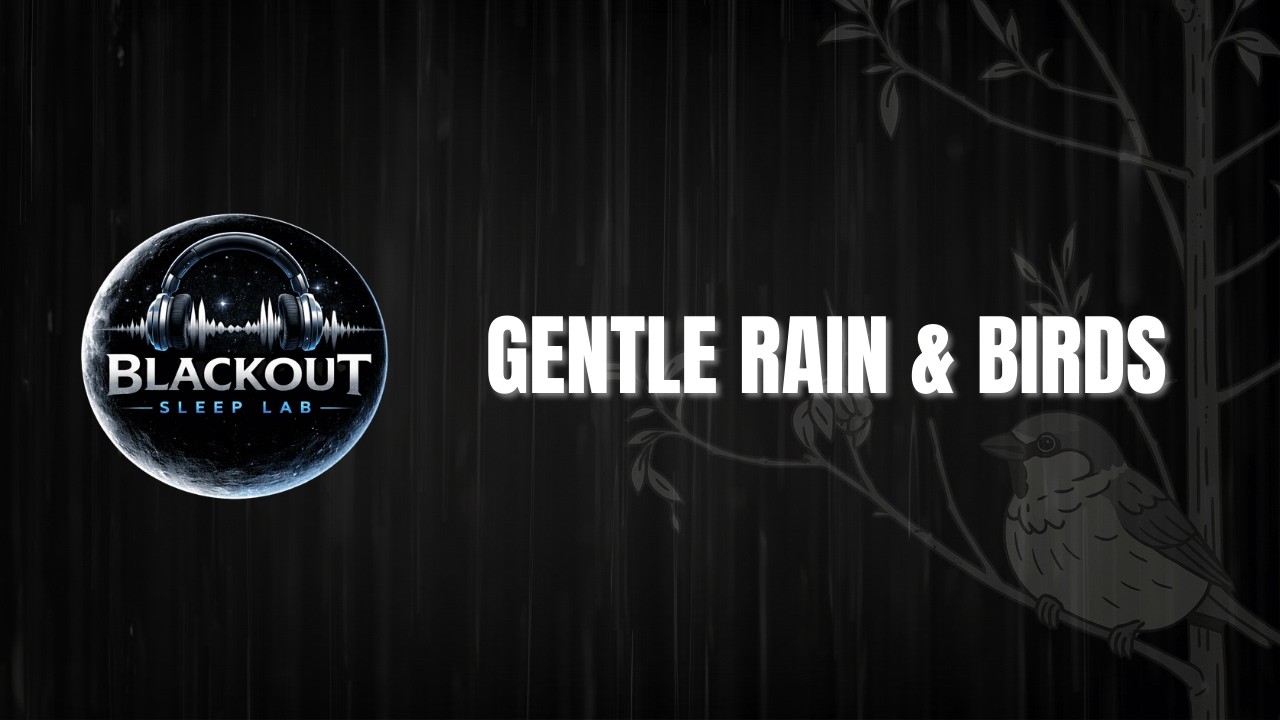 Gentle Rain & Birds Black Screen 8 Hours | Relaxing Sleep Sounds | Blackout Sleep Lab