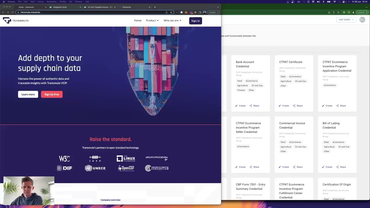DEMO: Transmute Verifiable Data Platform Integrates with SAP S/4HANA