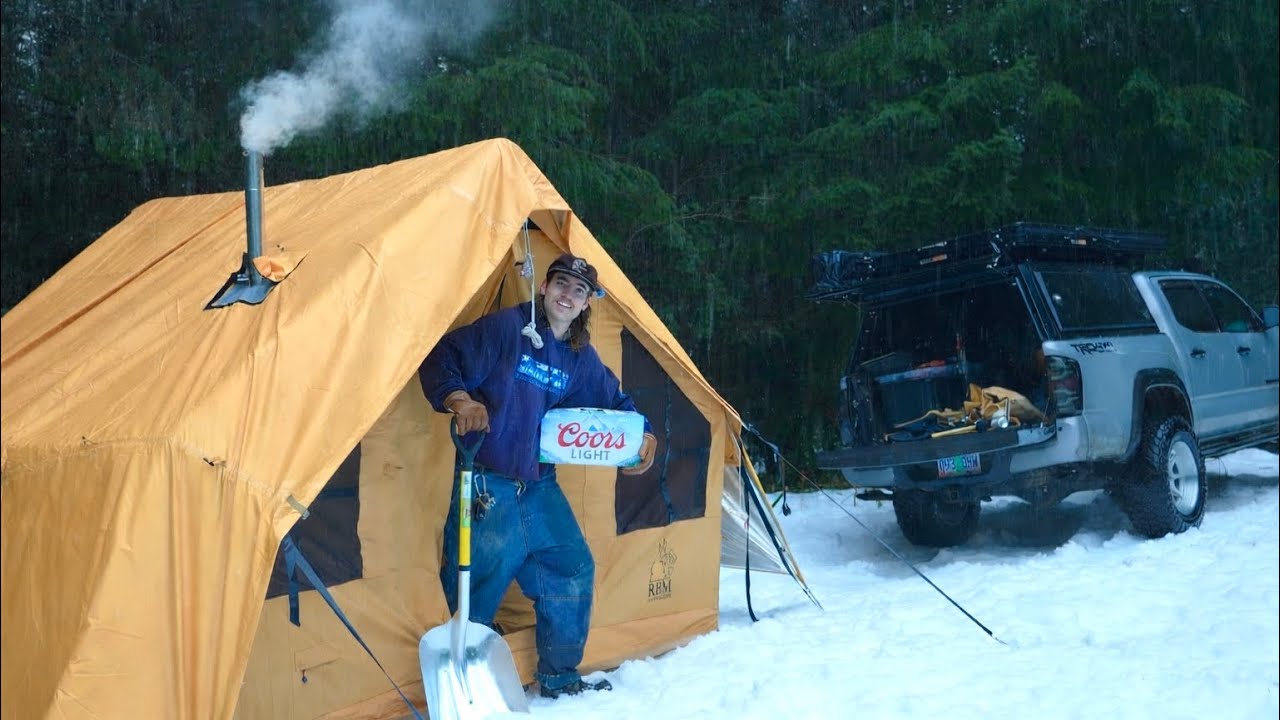 Ditching My Truck for a Hot Tent - Solo Snow Camping & Cooking