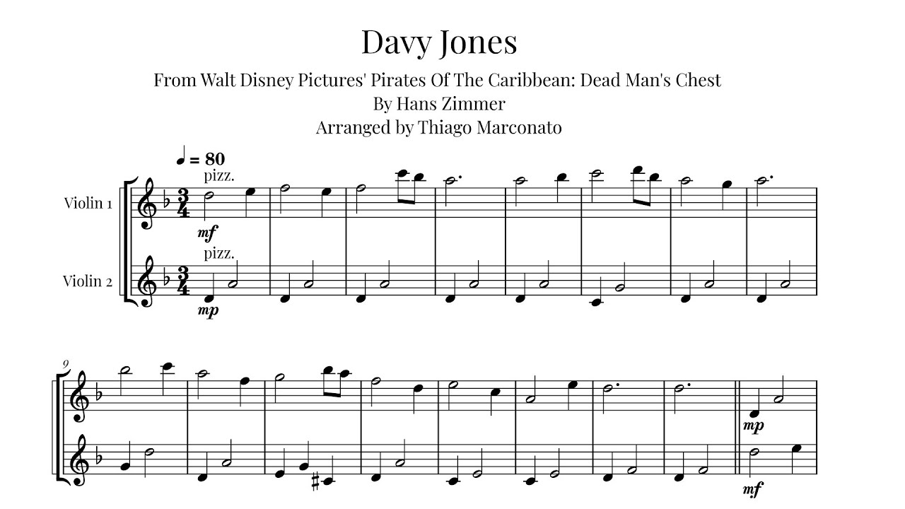 DAVY JONES (Pirates of the Caribbean) | Violin duet