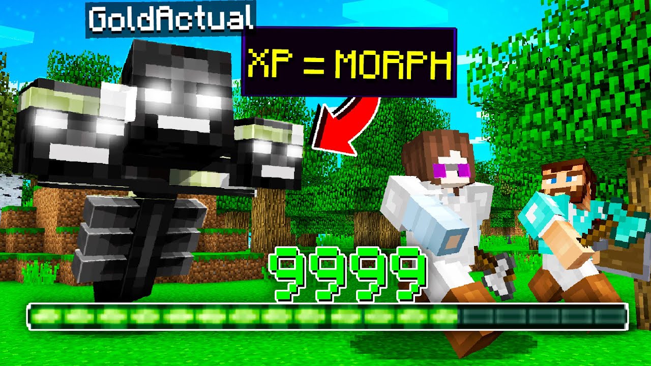 Minecraft Manhunt, But XP Makes You MORPH...