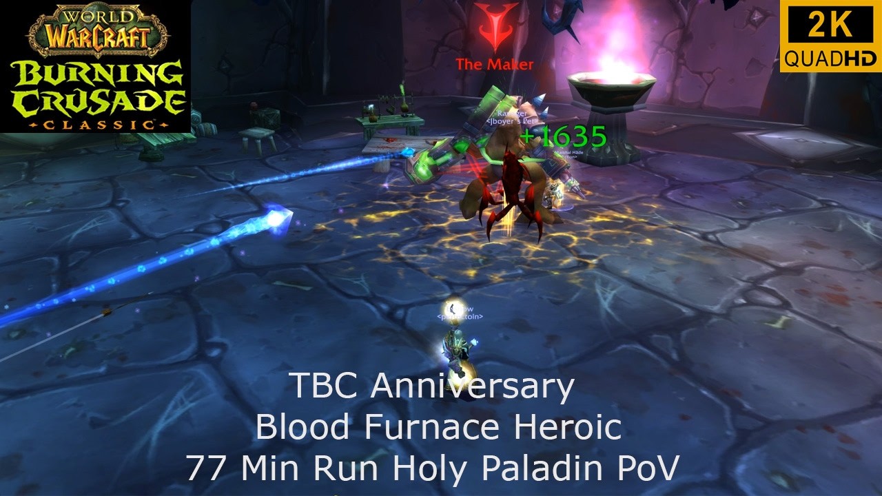 WoW TBC Anniversary | Blood Furnace Heroic 77 Min Run | Holy Paladin PoV | 2K