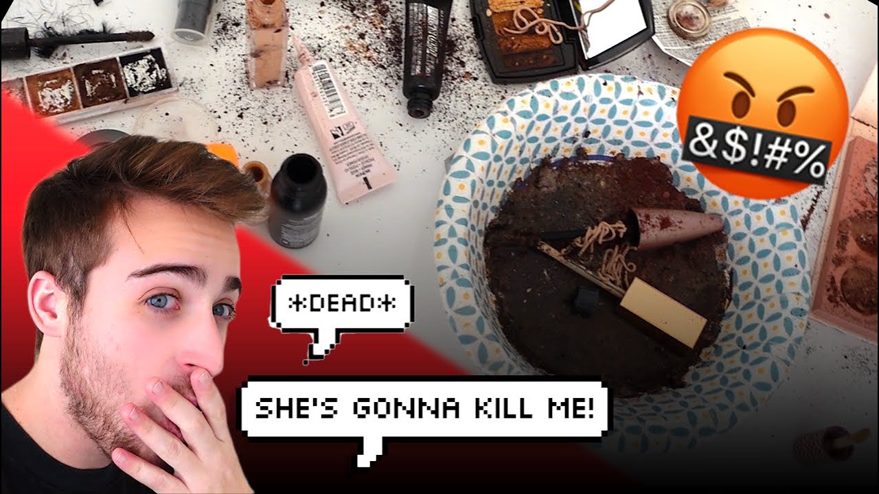 DESTROYING MY GF’S MAKEUP *REVENGE PRANK*