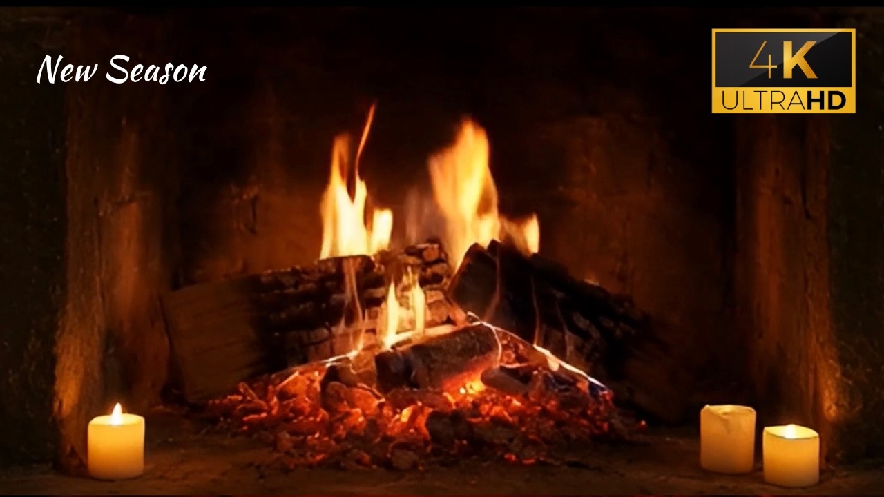 Fireplace 24/7 – Calming Crackling Fire Sounds | Cozy TV Background (4K)