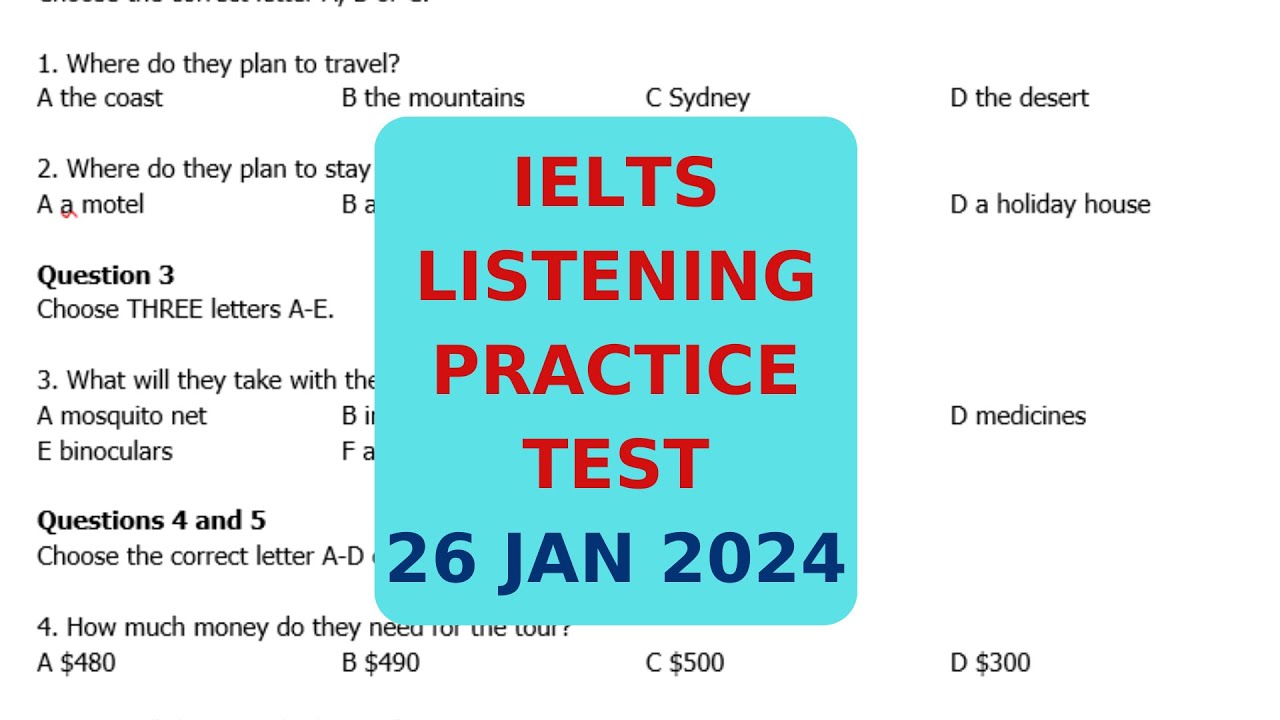 IELTS LISTENING PRACTICE TEST 26 JAN 2024