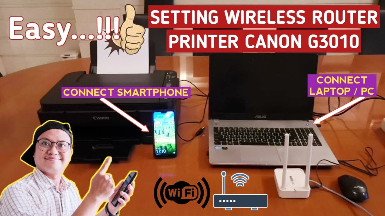 Tutorial Mudahnya Setting Wifi Router Printer Canon G3010 di Smartphone | Laptop | PC
