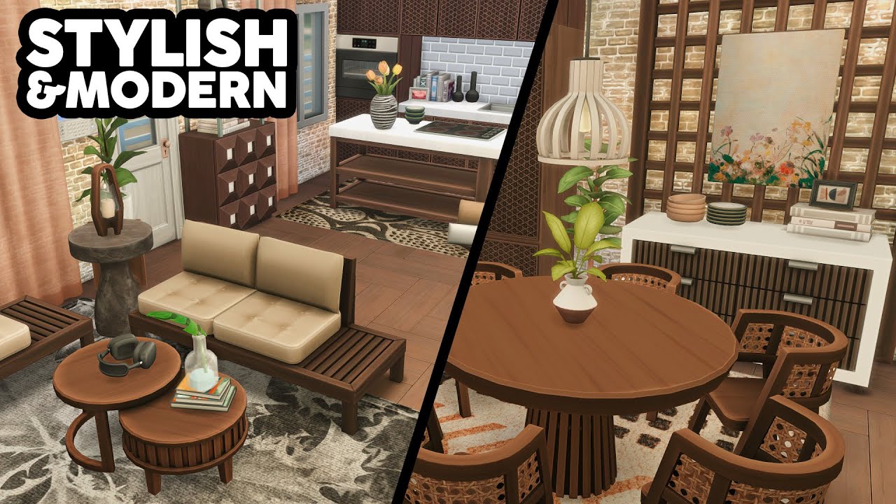 Стильная современная квартира // The Sims 4 Быстрая сборка: Ремонт квартиры [SixamCC]