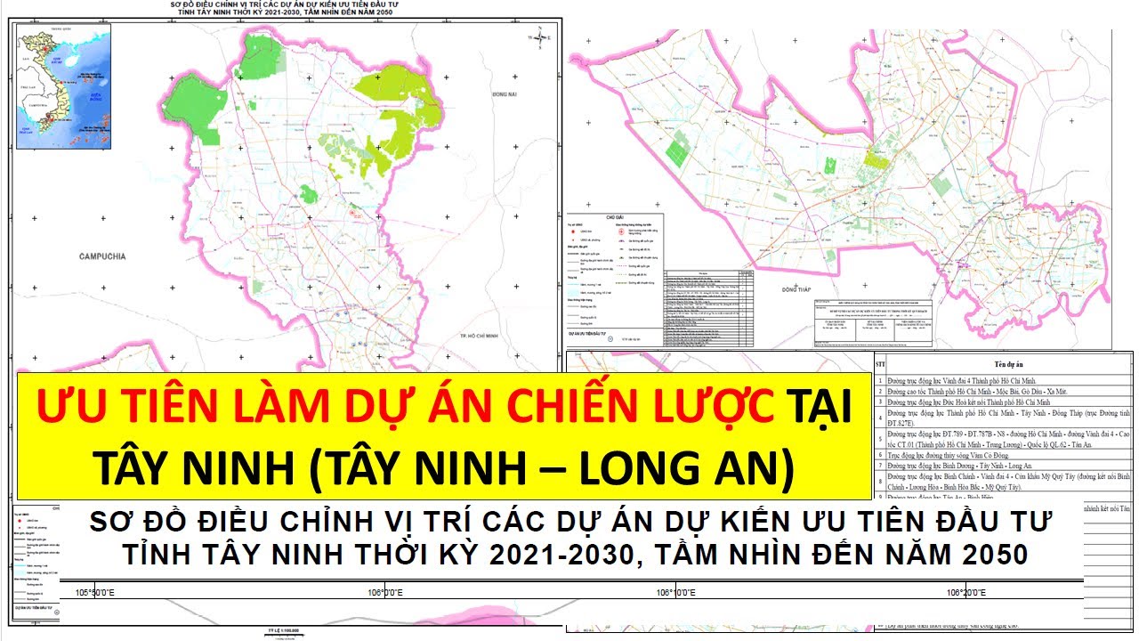 DANH MỤC CÁC DỰ ÁN DỰ KIẾN ƯU TIÊN TRIỂN KHAI TỈNH TÂY NINH THỜI KỲ 2021-2030, TẦM NHÌN 2050