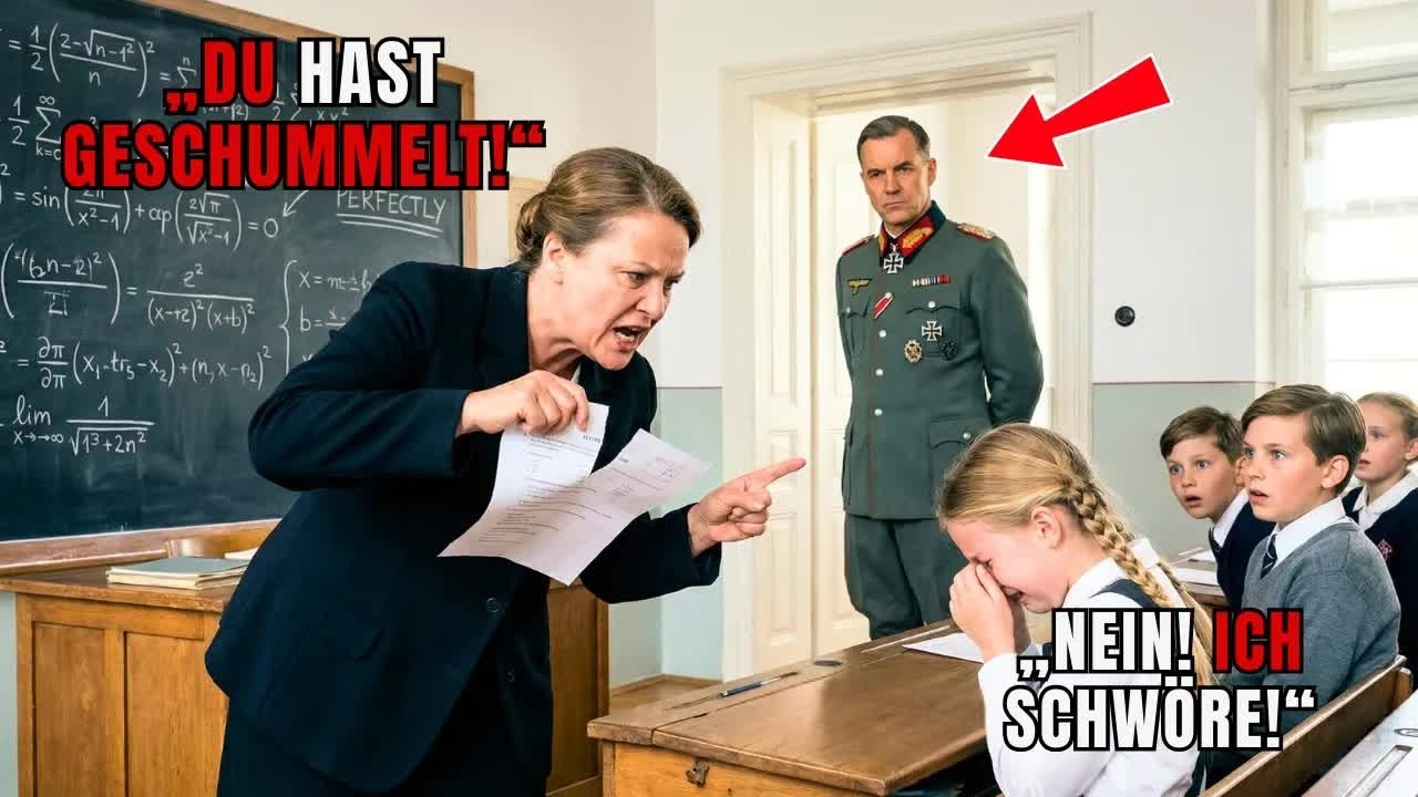 Lehrerin zerreißt Test： „Du hast geschummelt!“ – GENERAL VATER gibt ihr eine Lektion!