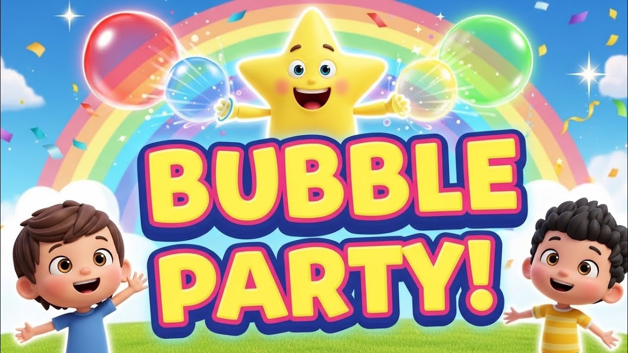 Rainbow Bubble Party 🌈🫧 | Fun Nursery Rhymes for Kids | Little Star Kids