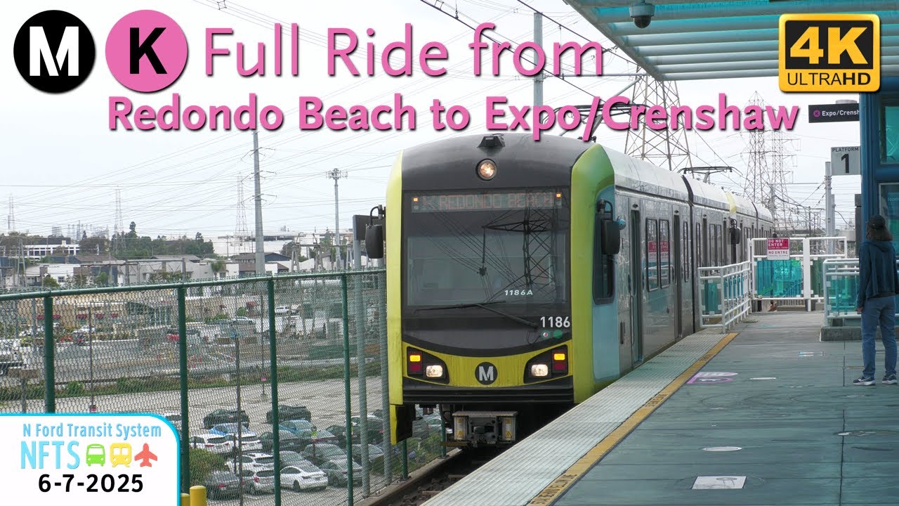⁴ᴷ⁶⁰ LACMTA Metro Rail - K Line Full Ride from Redondo Beach to Expo/Crenshaw