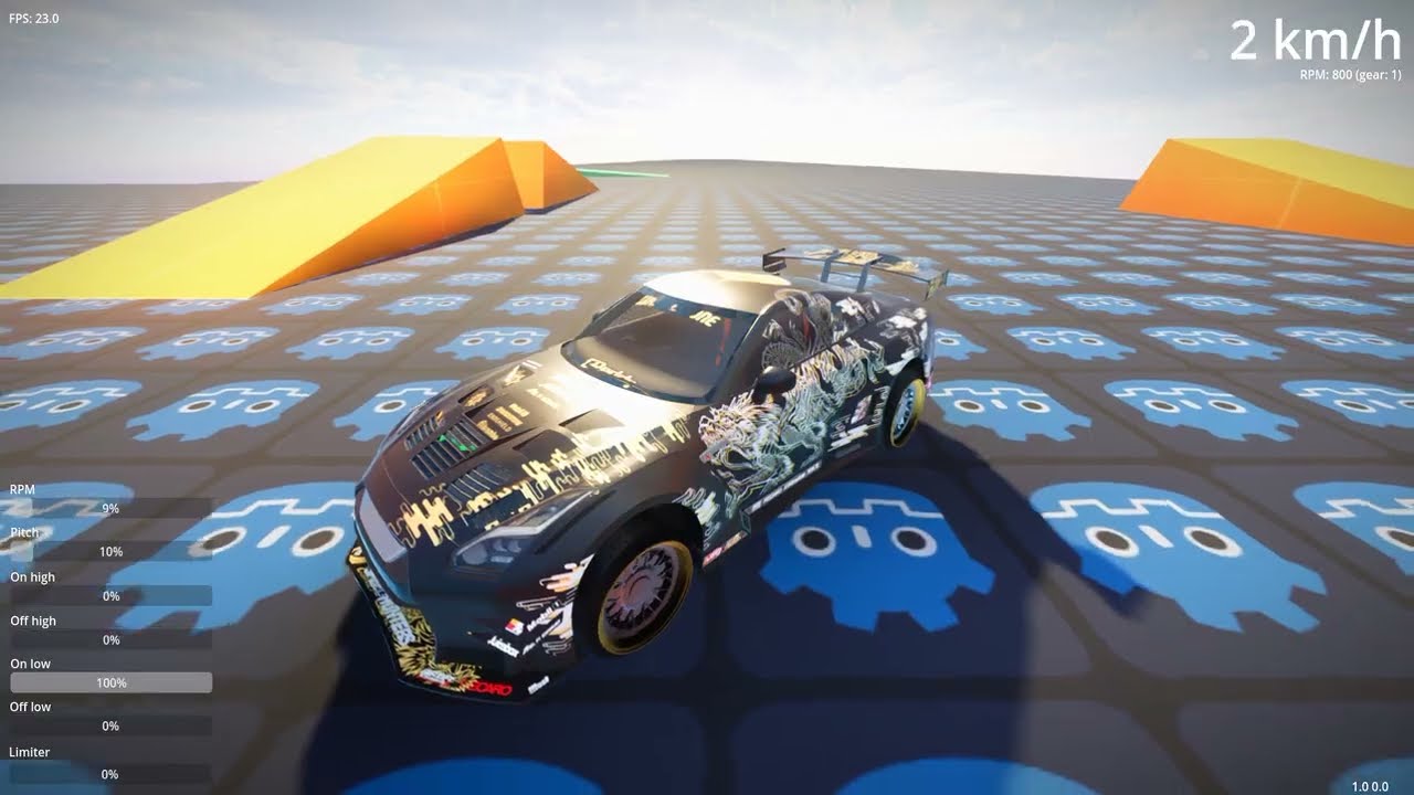 Realistic car engine sound simulation in Godot showcase.