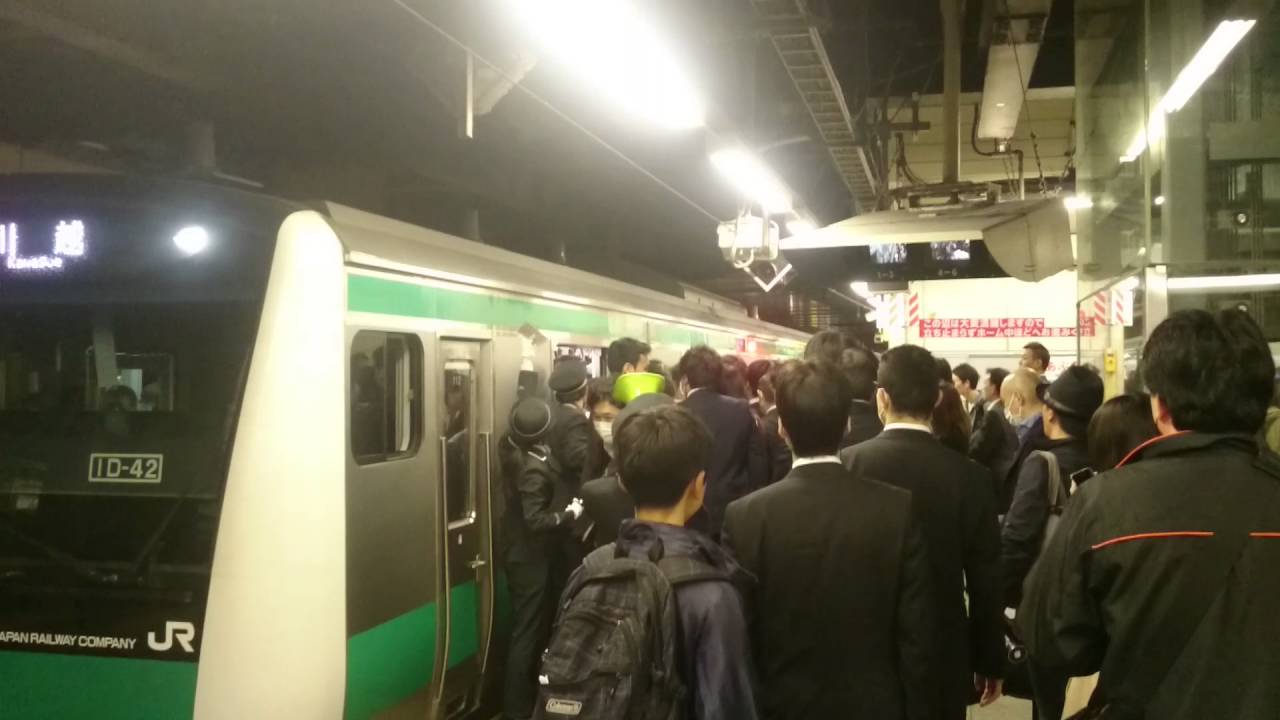 【超混雑！】JR埼京線　新宿駅19時2分発　通勤快速川越行き