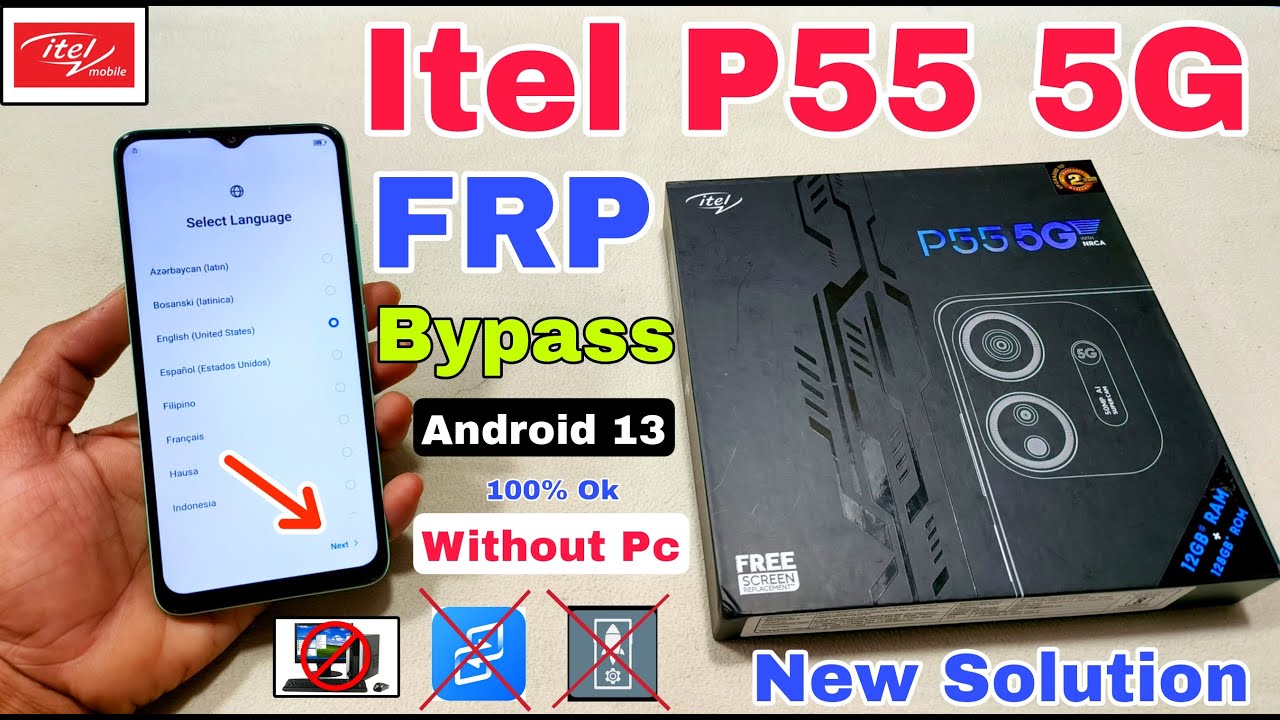 Itel P55 5G FRP Bypass Android 13 | New Trick | Itel (P661N) Google Account Bypass Without Pc |