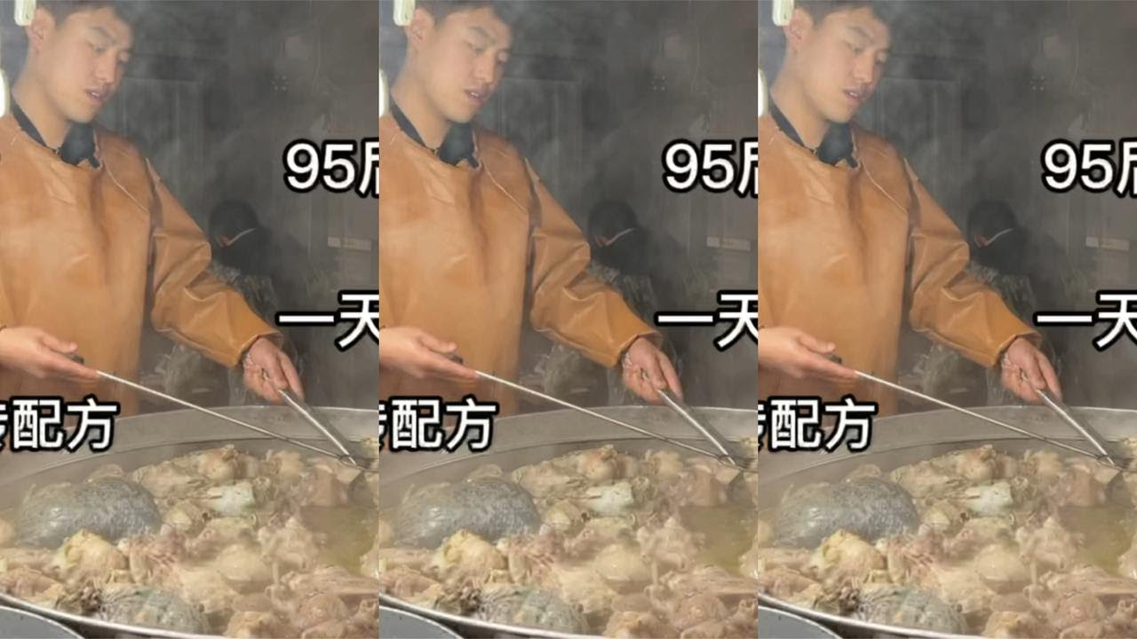 山东95后小伙卤羊头，一小时卖光300个，40年老店没出锅就排队