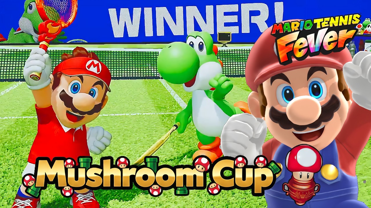 Mario Tennis Fever Mario & Yoshi Mushroom Cup (Flame Racket & Lightning Racket)