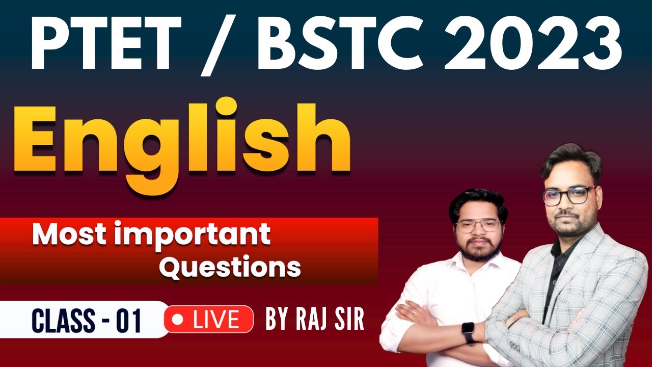 Marathon Class / PTET 2023 English Most Important Questions by Raj Sir | Genuine Classes