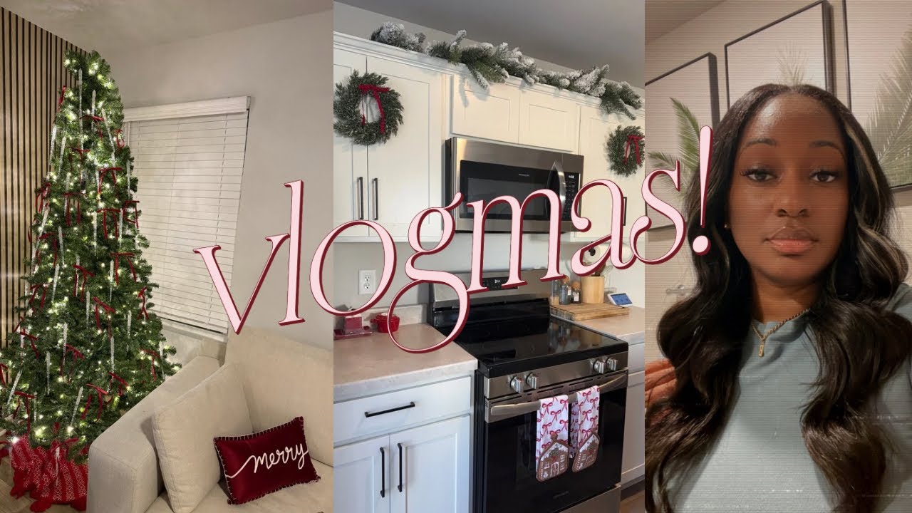 VLOGMAS | Я настоящая мама, украшаю свою ёлку + Декор кухни, тема бархатный красный бант
