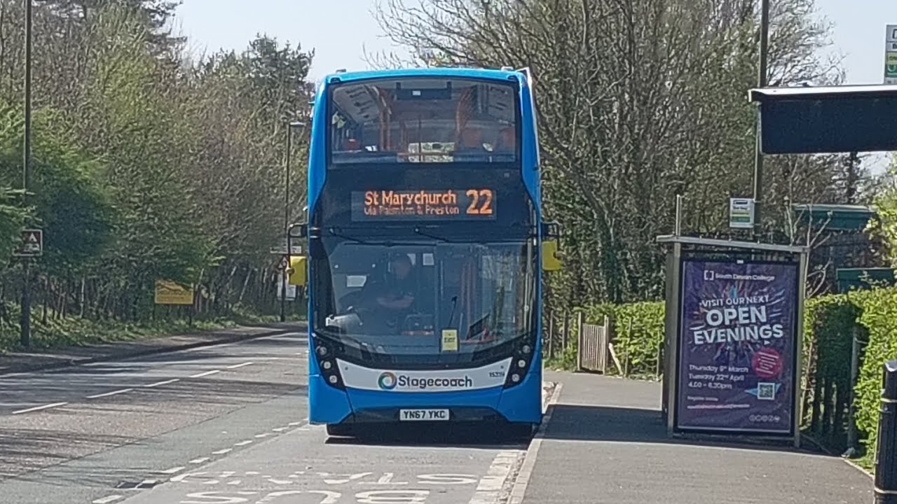 Full route visual 22 from St marychurch to South Devon college 15319. YN67 YKC