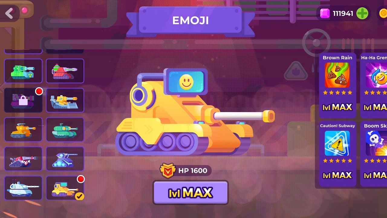Tank Stars New Tank EMOJI Max Level