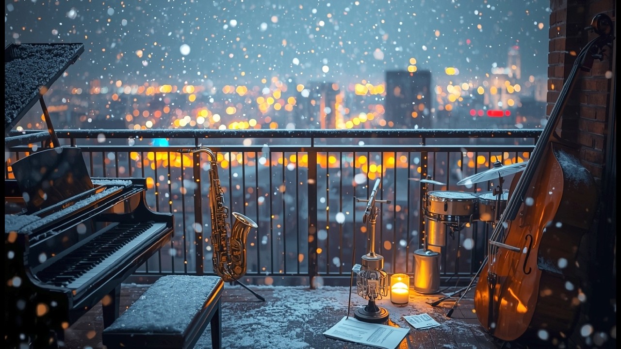 Winter Balcony Ambience with Relaxing Jazz Music 30
