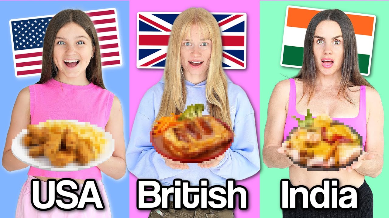 COOKING IN YOUR COUNTRY CHALLENGE! *USA vs UK vs India* | Family Fizz