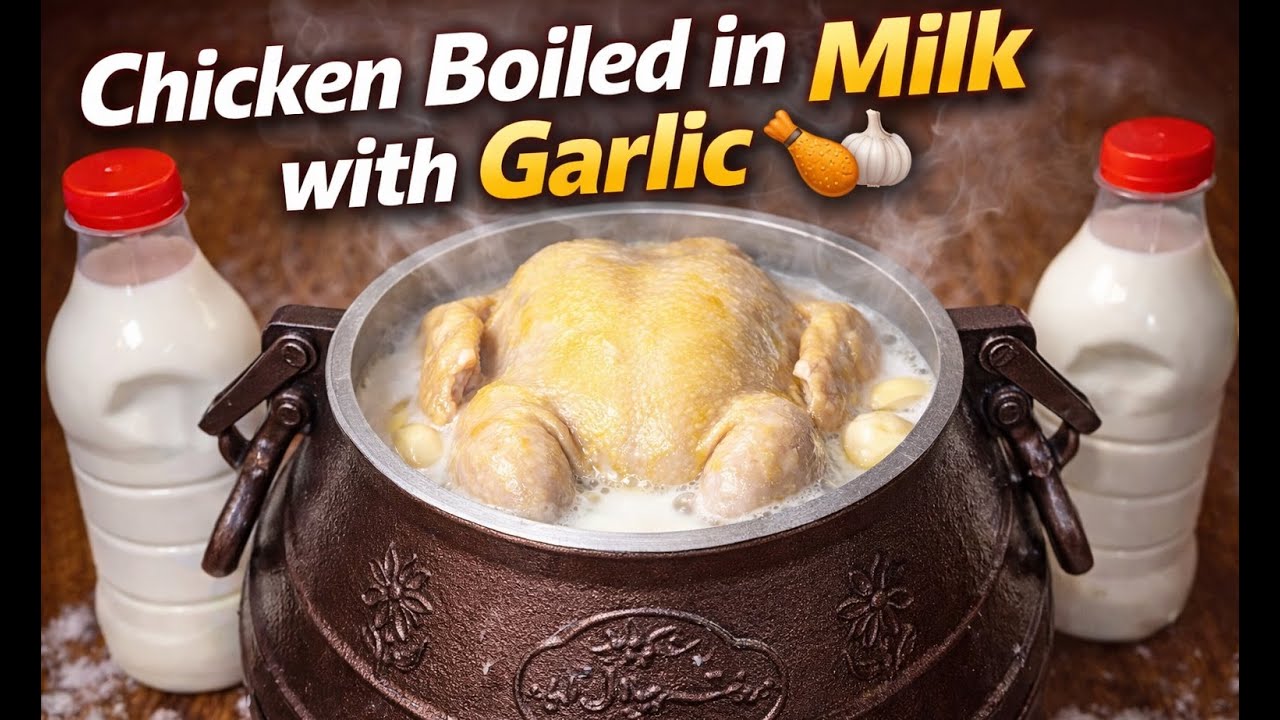 Курица, отварная в молоке с чесноком 🍗🧄 | Ультра нежный и сливочный