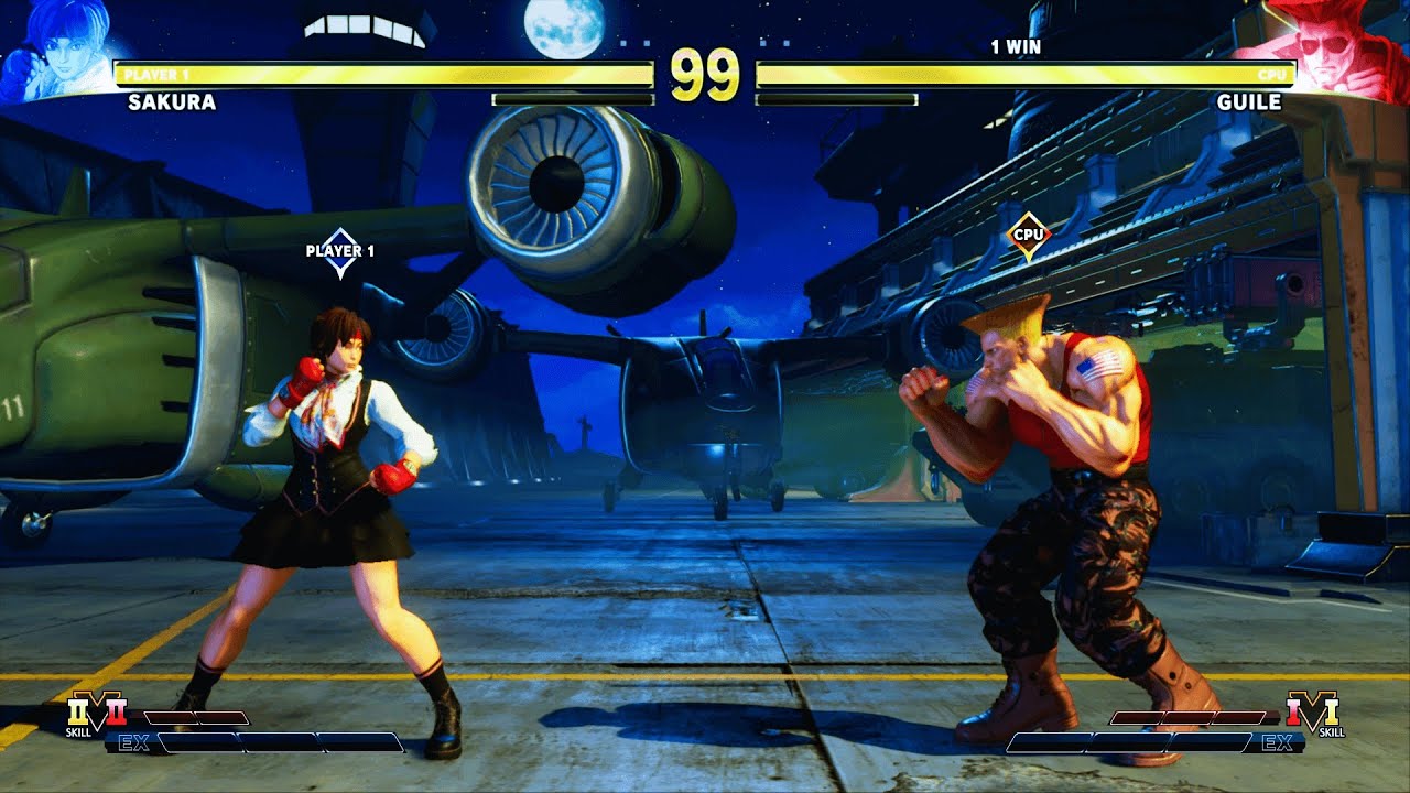 Sakura vs Guile (Hardest) Street Fighter 5.