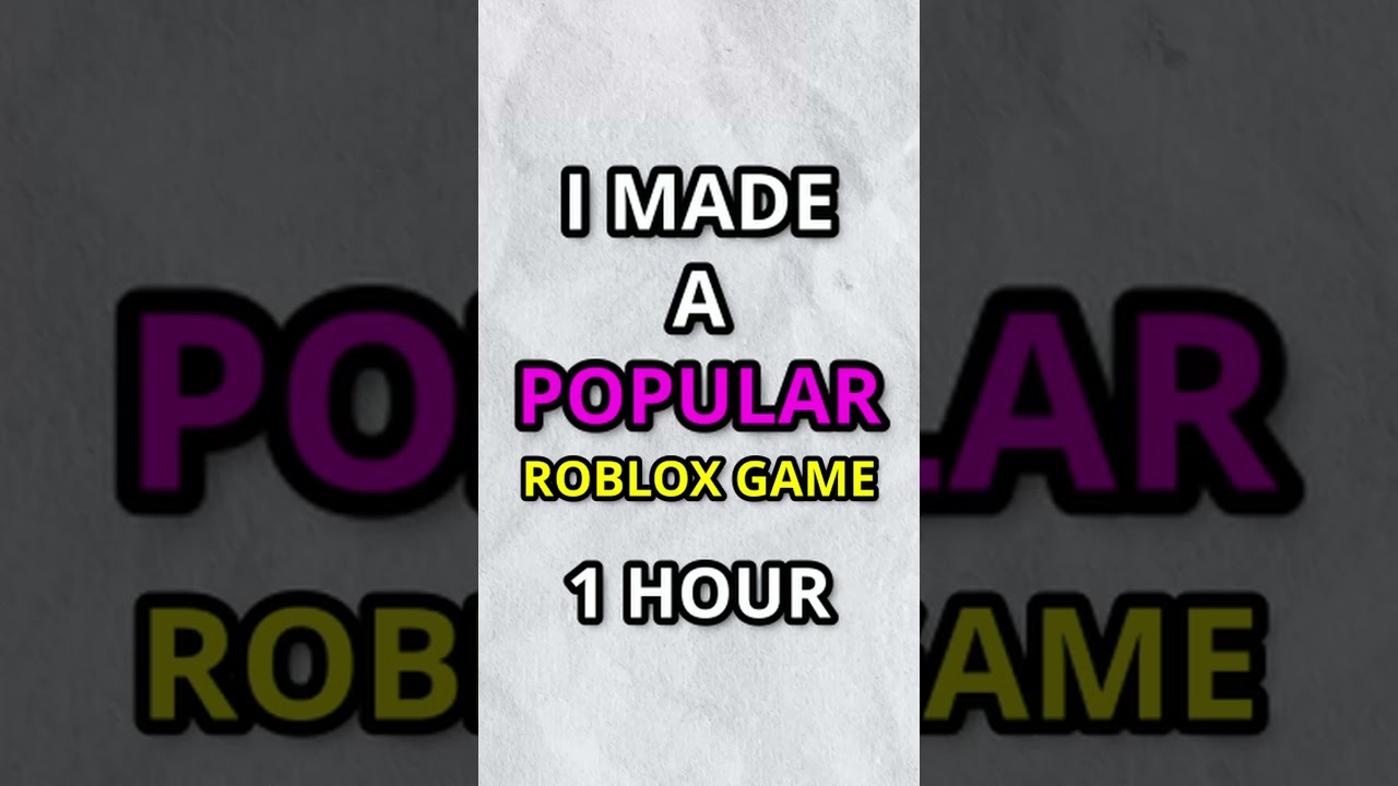 I Made a Roblox Game in 1 HOUR! (FULL VIDEO ON PAGE☝️) #roblox #robloxstudio #robloxdev #scripting