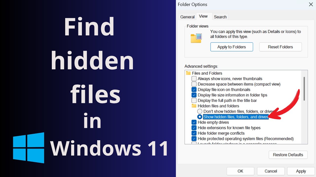 How to find hidden files in windows 11