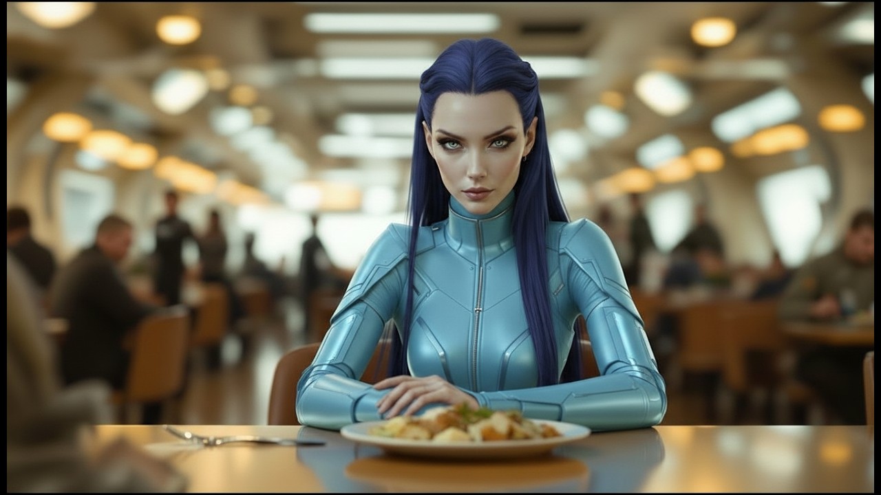 No One Dared Sit Near the Notorious Alien Warrior in the Mess Hall—I Took the Empty Seat Across From