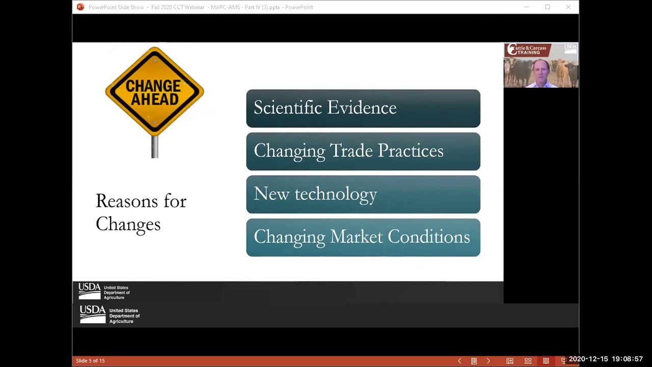 USDA Cattle and Carcass Training &ndash; Carcass Grading; Instrument Technology; CME Carcass Certification