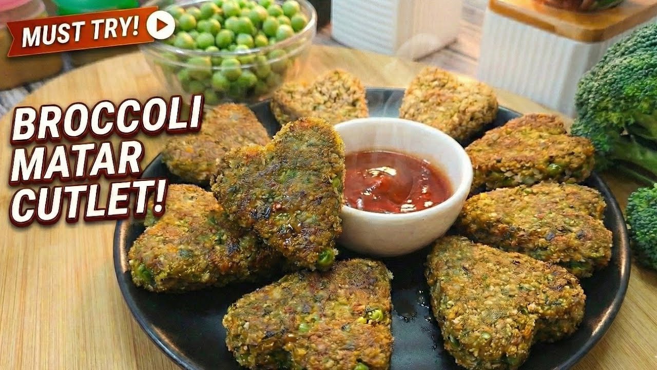 ब्रोकोली से ऐसा snack कभी नहीं खाया होगा 😍 | Oil Free Healthy Cutlet | broccoli cutlet in airfryer 