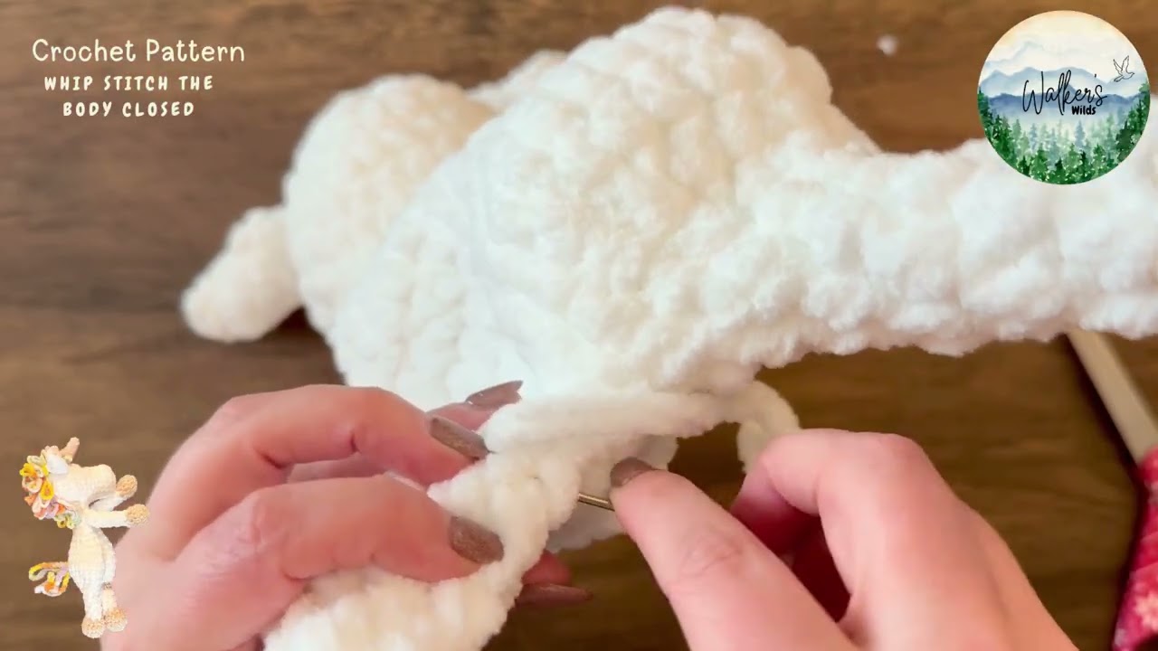 How to Whip Stitch to Body Closed – Horse Unicorn Zebra Wild Crochet Pattern Walker’s Wilds Tutorial