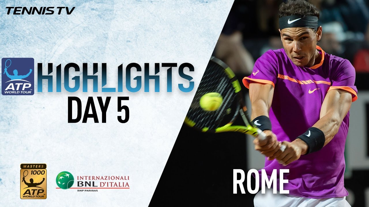 Highlights: Nadal Djokovic Isner Raonic Advance Thursday In Rome 2017