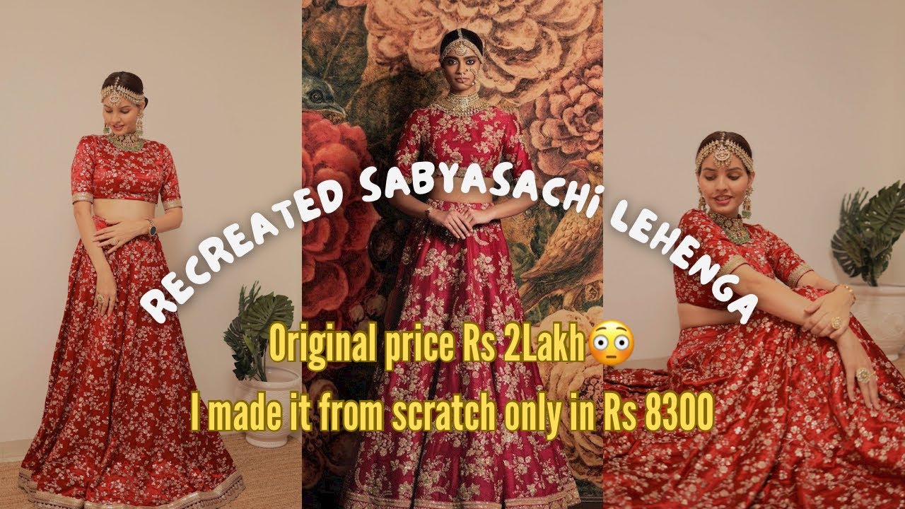 Made Sabyasachi lehenga from scratch |expensive lehenga in budget| 2lakh lehenga in 8k