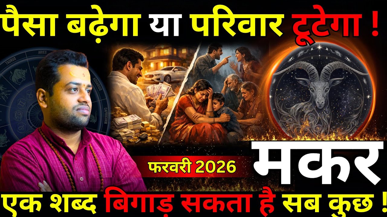 फरवरी 2026 मकर राशि: धन योग या पारिवारिक कलह? Makar Rashi February 2026 Masik Rashifal