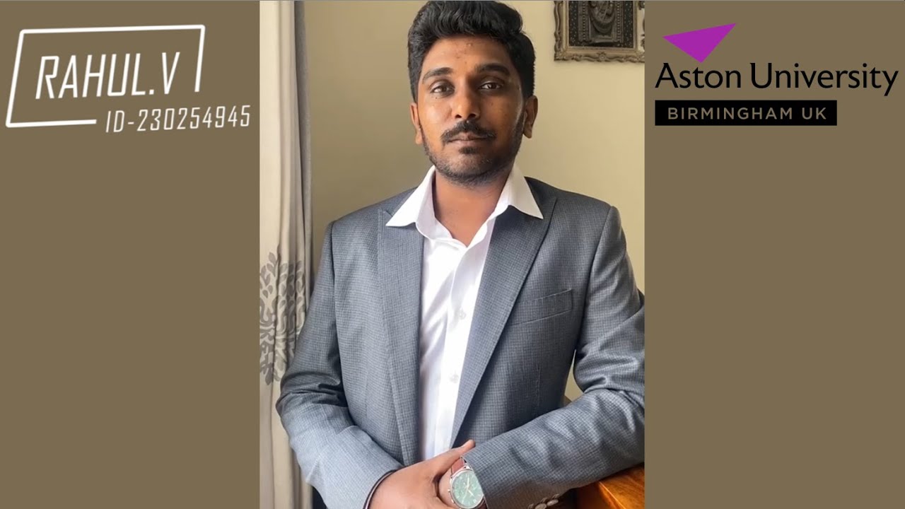 Aston University- Global Leadership and the Dean's Scholarship | RAHUL V
