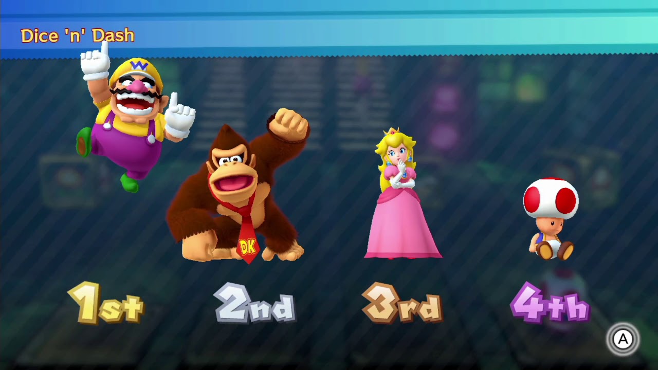 Mario Party 10 Minigames Wario Vs Donkey Kong Vs. Peach Vs. Toad #4 Master Difficulty