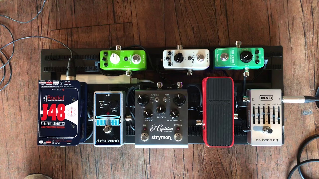 A.C guitar pedalboard(mxr,Ibanez,Hotone,El capistan, Radial, Mooer)