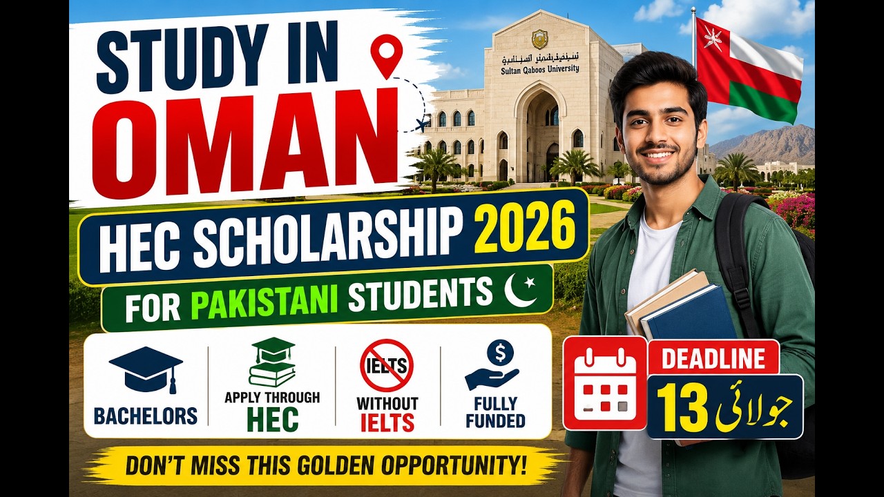 Oman Scholarship Through HEC 2026 for Pakistani Students | Fully Funded Scholarship | Without IELTS