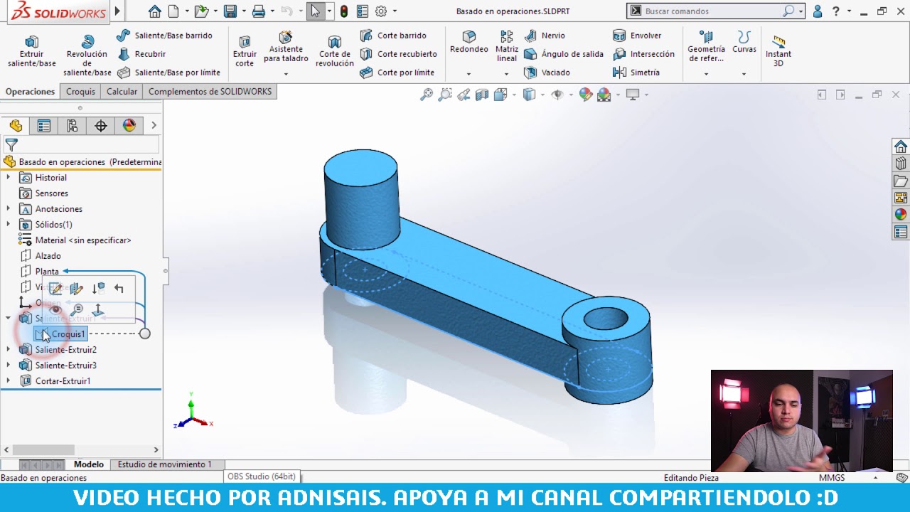 Lección 1.2 - Modelado basado en operaciones - Curso SolidWorks CSWA CSWP