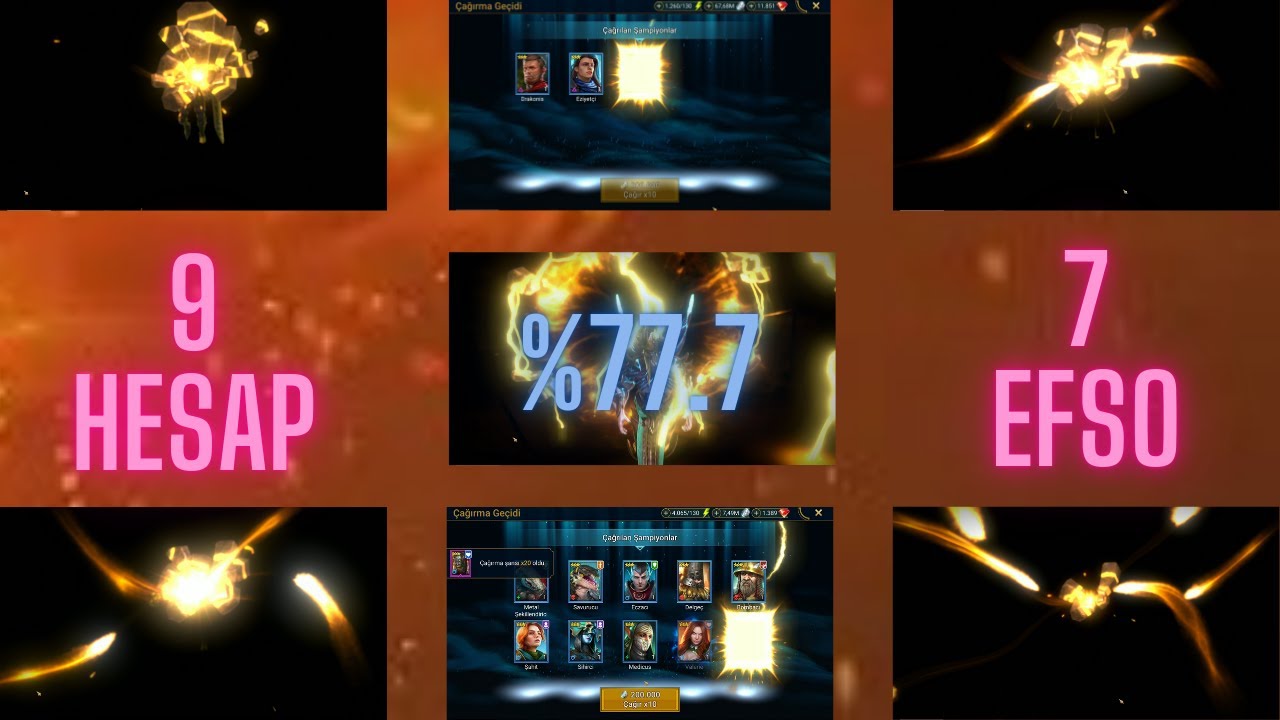 9 HESAP 7 EFSANEVİ %77,7 BAŞARI:D ÇILGIN ŞAPKACI FÜZYONU İÇİN TAŞLARIMIZI AÇTIK. RAID SHADOW LEGENDS