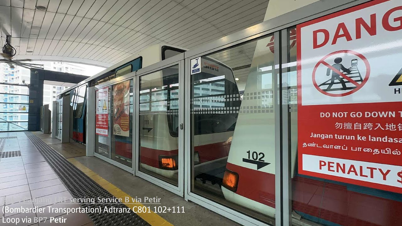 ⁴ᴷ [Last Day C801 operation] SMRT Trains, BPLRT Train Ride [Loop via Petir] - Adtranz C801 102+111